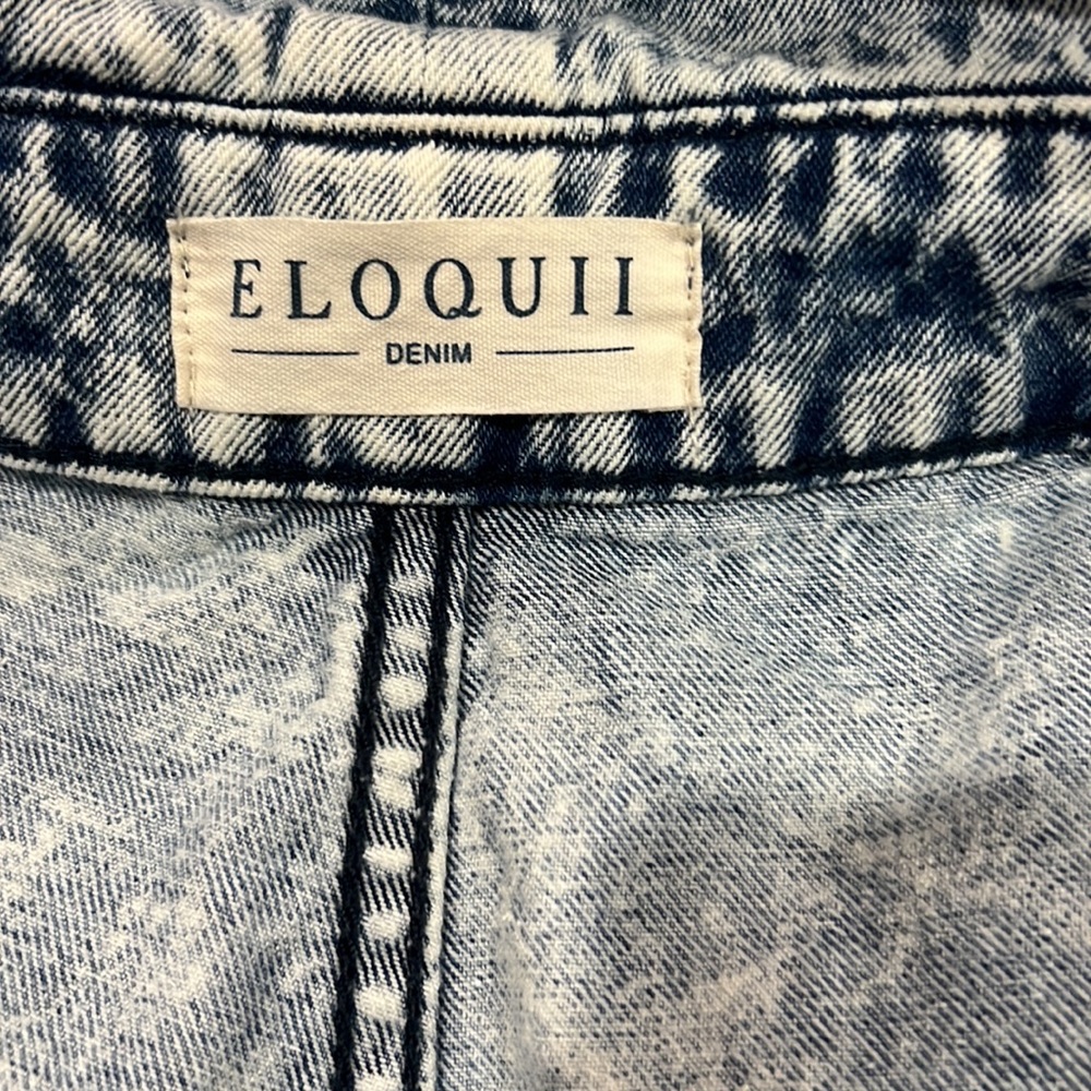 Eloquii Tie Waist Acid Wash High Waist Baggy Jeans - Picture 10 of 10